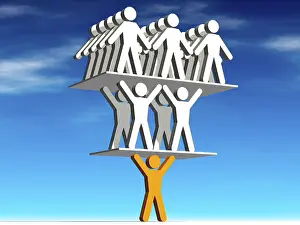 Successful Teamwork Drucke: Symbolic image: Successful interworking