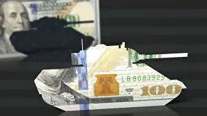 US Dollar Note Image Drucke: Symbolic image on the topic of financing the U