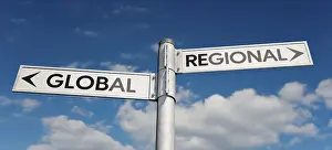 Globalisation Symbol Drucke: Symbolic image on the topic of globalisation