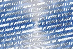 Electronic Data Storage Drucke: Symbolic picture - binary code and data processing code