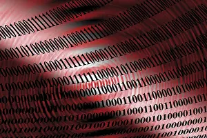 Electronic Data Storage Drucke: Symbolic picture - binary code and data processing code