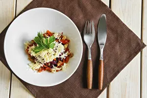 Beetroot Salad Drucke: Table with salad with beetroot