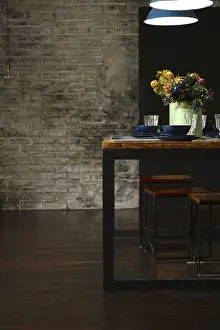 Deserted Dinner Drucke: Empty table served for dinner