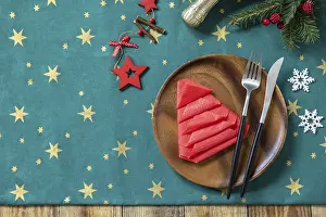 Christmas Dinner Table Setting Drucke: Table setting for Christmas dinner