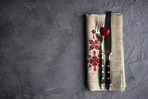 Empty Table Setting Ideas Drucke: Table setting for dinner in St
