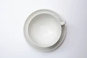 Tableware Photography Drucke: Tableware, empty teacup with saucer