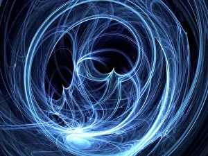 Verwirrte leuchtende Fäden - abstrakte computer-generierte Hintergrund.