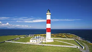 Tarbat Ness Lighthouse Aerial View Drucke: Tarbat Ness Lighthouse from a drone