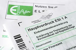 Tax Declaration Form Drucke: Tax return, documents, main form ESt 1 A