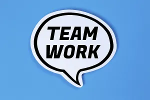 Teamwork Concept Drucke: Teamwork Team in Speech Bubble Communication Concept Talk in Stuttgart
