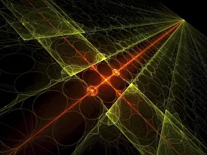 Abstract Tech Background Drucke: Tech background: glowing surface located on the diagonal