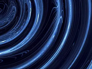 Abstract Computer Graphics Drucke: Tech blue background - abstract computer-generated image