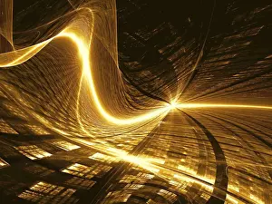 Fractal Background Drucke: Tech fractal background - wave and grid