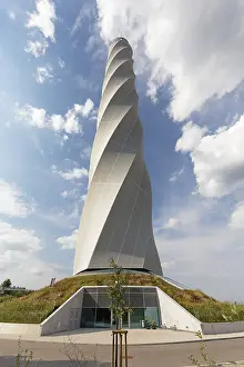 Thyssenkrupp Test Tower Drucke: Technical entrance, Thyssenkrupp test tower for elevators with visitor platform