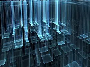 Abstract Technology Background Drucke: Technology background - abstract computer-generated image