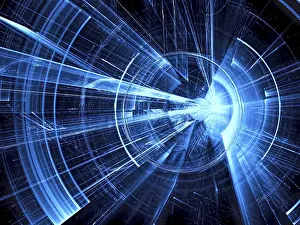 Futuristic Computer Graphics Drucke: Technology background - abstract computer-generated image
