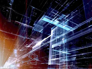 Virtual Reality Concept Drucke: Technology background - abstract computer-generated image