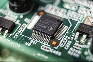 Technology Background Drucke: Technology background with chip