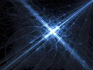 Artificial Intelligence Theme Drucke: Technology background: located on a diagonal surface covered with glowing circles