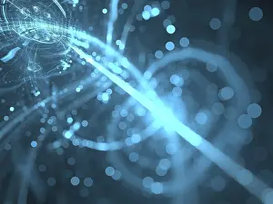 Digitale Kunst Drucke: Technologie verschwimmt mit Bokeh - abstrakte computer-generierte Bild.