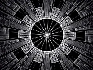 Fractal Geometry Design Drucke: Technology disk - abstract computer-generated image