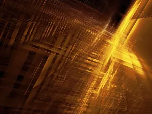Modern Building Design Drucke: Technology perspective background - abstract 3d illustration with diagonal composition