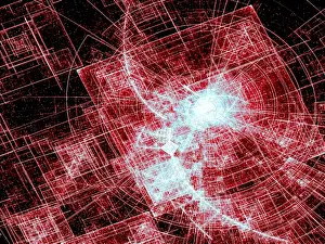 Space Background Image Drucke: Technology or space theme background - abstract computer-generated image