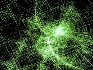 Abstract Technology Image Drucke: Technology or space theme background - abstract computer-generated image