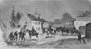 Historic Building Illustration Drucke: Telegraph field work in Grand Templan