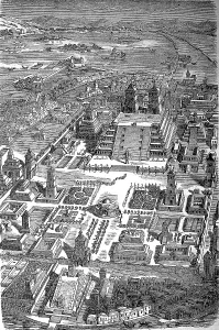 Mexican Cultural Heritage Drucke: Temple complex of Tenochtitlan