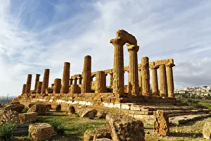 UNESCO World Heritage Site Agrigento Drucke: Temple of Heracles, ruins in the Valley of the Temples