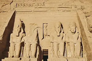 Egyptian Historical Landmark Drucke: Front of the Temple of Ramesses II