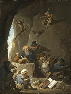Flemish Painter Drucke: The Temptation of Saint Anthony (c)