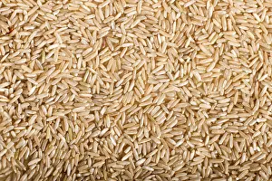 Brown Rice Texture Drucke: Texture of brown rice. Top view