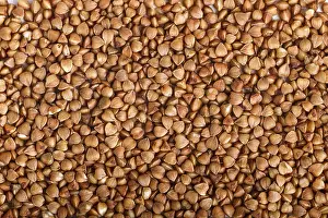 Buckwheat Nutrition Facts Drucke: Texture of buckwheat. Top view