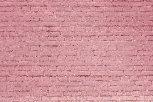Deserted Brick Wall Drucke: Texture of an old brick wall. Abstract construction background