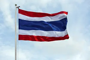 Southeast Asia National Flags Drucke: Thai flag blowing in wind
