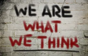 Symbolic Picture Concept Drucke: We Are What We Think Concept