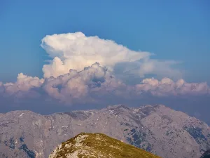 Berchtesgadener Land District Germany Drucke: Threatening thundercloud over the Tennengebirge