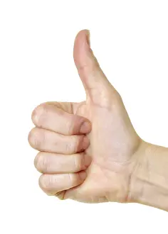 Thumbs Up Gesture Drucke: Thumbs up against a white background