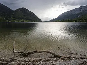Grundlsee Austria Landscape Drucke: Thunderclouds over the lake, Grundlsee
