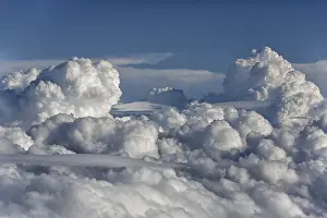 Thunderclouds Germany Drucke: Thunderclouds in the sky, view from the plane