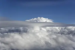 Severe Weather In Germany Drucke: Thunderclouds in the sky, view from the plane