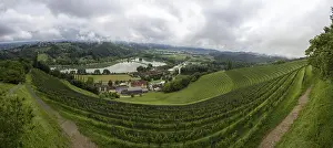 Stormy Atmosphere In Europe Drucke: Thunderclouds over vineyard, Silberberg