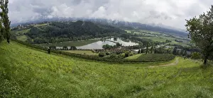 Stormy Atmosphere In Europe Drucke: Thunderclouds over vineyard, Silberberg
