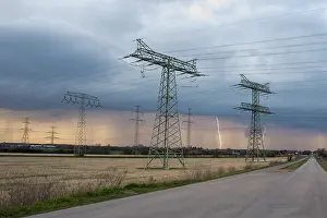 Gloomy Weather Forecast Drucke: Thunderstorm cell with lightning