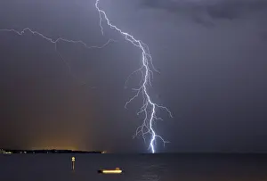 Southern Germany Sky Drucke: Thunderstorm on Lake Constance