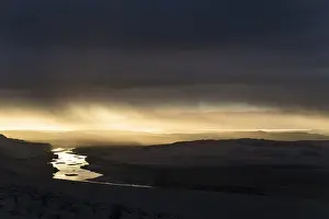 Cloudy Sky Landscape Photo Drucke: Thunderstorm over the Orange River