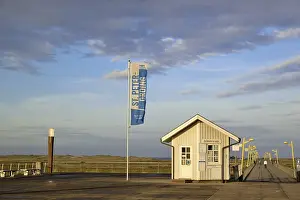 Wadden Sea National Park Germany Drucke: Ticket booth at the pier of St