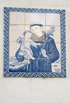 European Wall Fresco Drucke: Tile image on a wall, St. Anthony